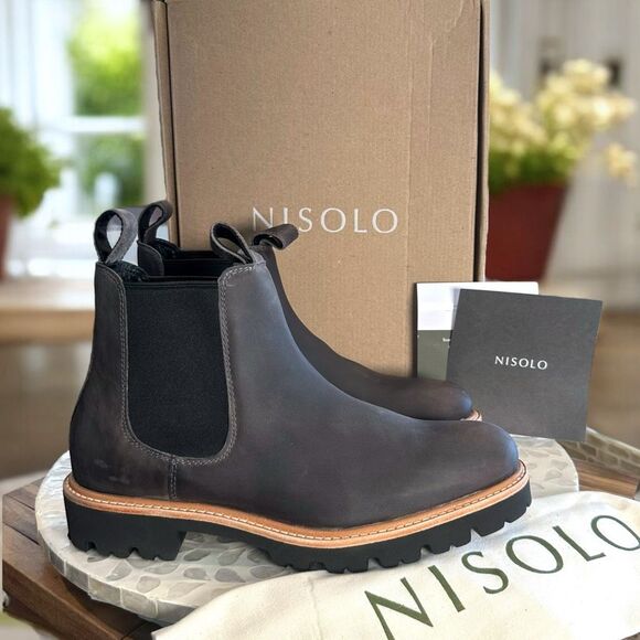 Nisolo Go‑To Lug Waterproof Leather Chelsea Chore Boot 2.0 All Weather Mens Size - Picture 5 of 16